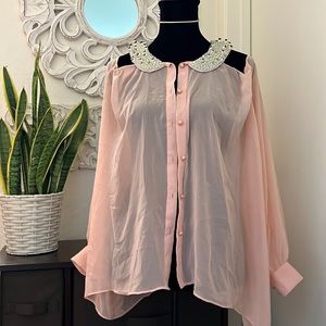 Love Culture Sheer Sexy Botton Up.